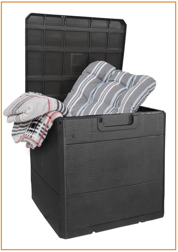 Bahçe Depolama Sandığı Balkon Saklama Dolabı Kapaklı Plastik Sandık 120 Litre 50x45x50cm Antrasit