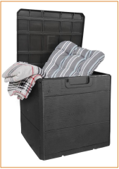 Bahçe Depolama Sandığı Balkon Saklama Dolabı Kapaklı Plastik Sandık 120 Litre 50x45x50cm Antrasit
