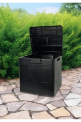 Bahçe Depolama Sandığı Balkon Saklama Dolabı Kapaklı Plastik Sandık 120 Litre 50x45x50cm Antrasit