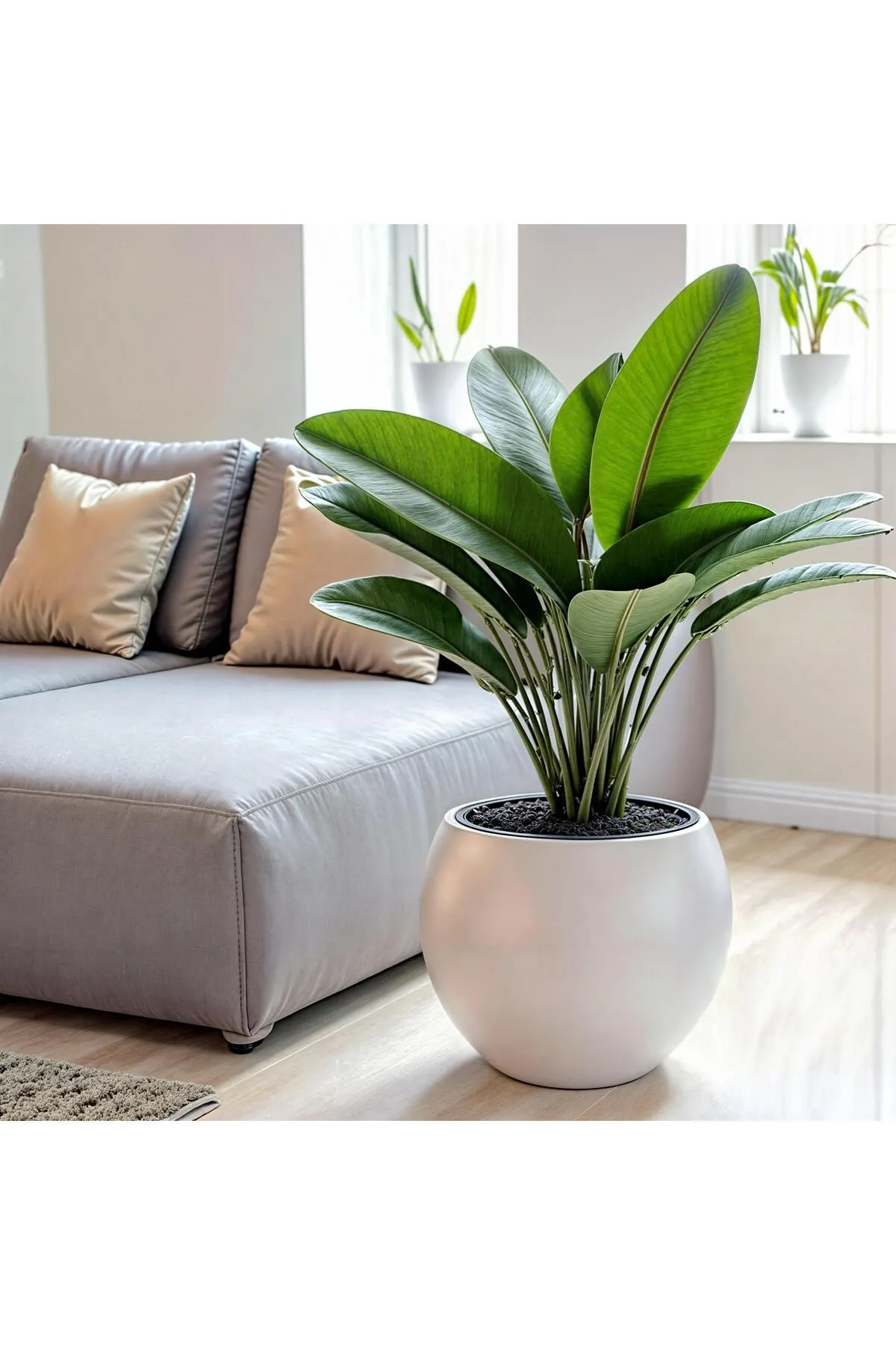 Küre Saksı Modern Dekoratif Salon Plastik Saksı 27 Litre (içsiz)