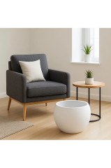 Küre Saksı Modern Dekoratif Salon Plastik Saksı 27 Litre (içsiz)