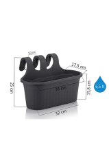 Saksı Askılı Balkon Saksısı 6,5 Litre 3 Adet karma Renk Gönderilecektir