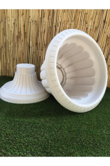Nergis Saksı 58,8x58,9 Cm 47 Lt Krem Saksı Ayaklı Saksı Plastik Saksı Çiçek Saksısı Bahçe Saksısı