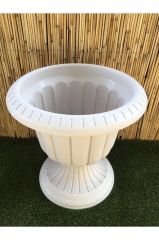 Nergis Saksı 58,8x58,9 Cm 47 Lt Krem Saksı Ayaklı Saksı Plastik Saksı Çiçek Saksısı Bahçe Saksısı
