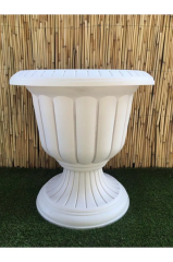 Nergis Saksı 58,8x58,9 Cm 47 Lt Krem Saksı Ayaklı Saksı Plastik Saksı Çiçek Saksısı Bahçe Saksısı