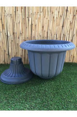 Nergis Saksı 58,8x58,9 Cm 47 Lt Siyah Saksı Ayaklı Saksı Plastik Saksı Çiçek Saksısı Bahçe Saksısı
